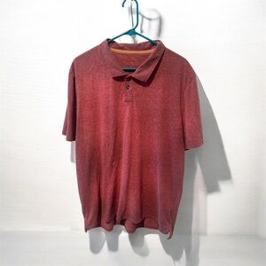 Custom Bleach Dyed Threads 4 Thought Red Polo Shirt XL Minimalist Vintage Fade
